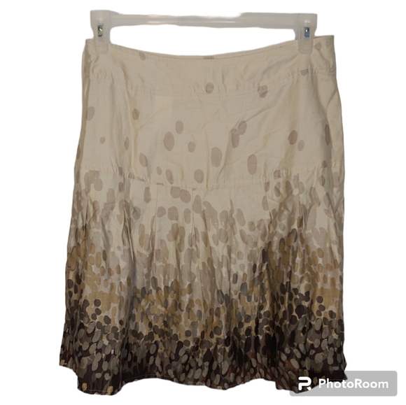 H&M size 12 tan brown colors Cotton Skirt with side zipper pleats - Picture 5 of 5